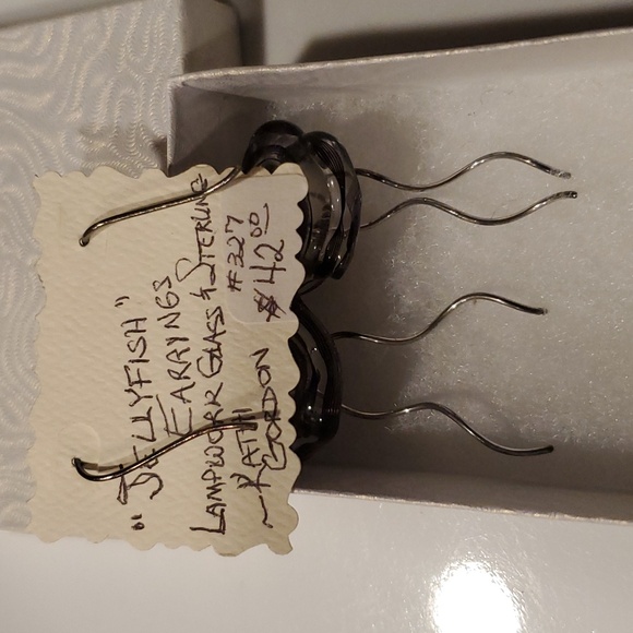 NWT 925 & hand-blown glass jellyfish earings - Picture 2 of 5